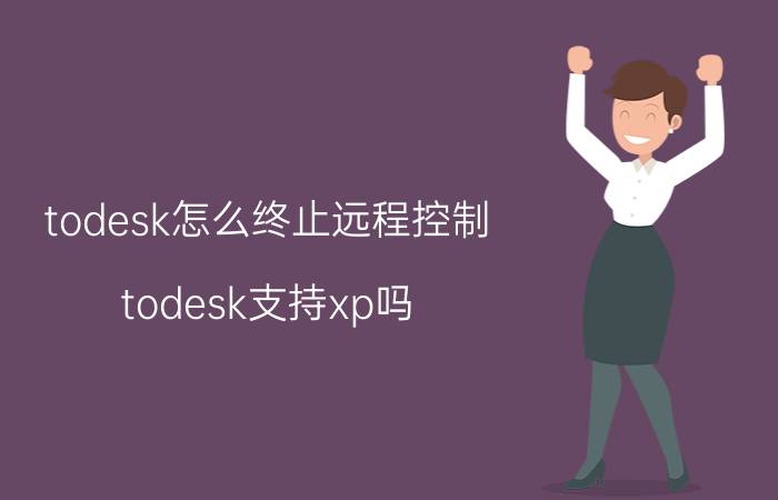 todesk怎么终止远程控制 todesk支持xp吗？